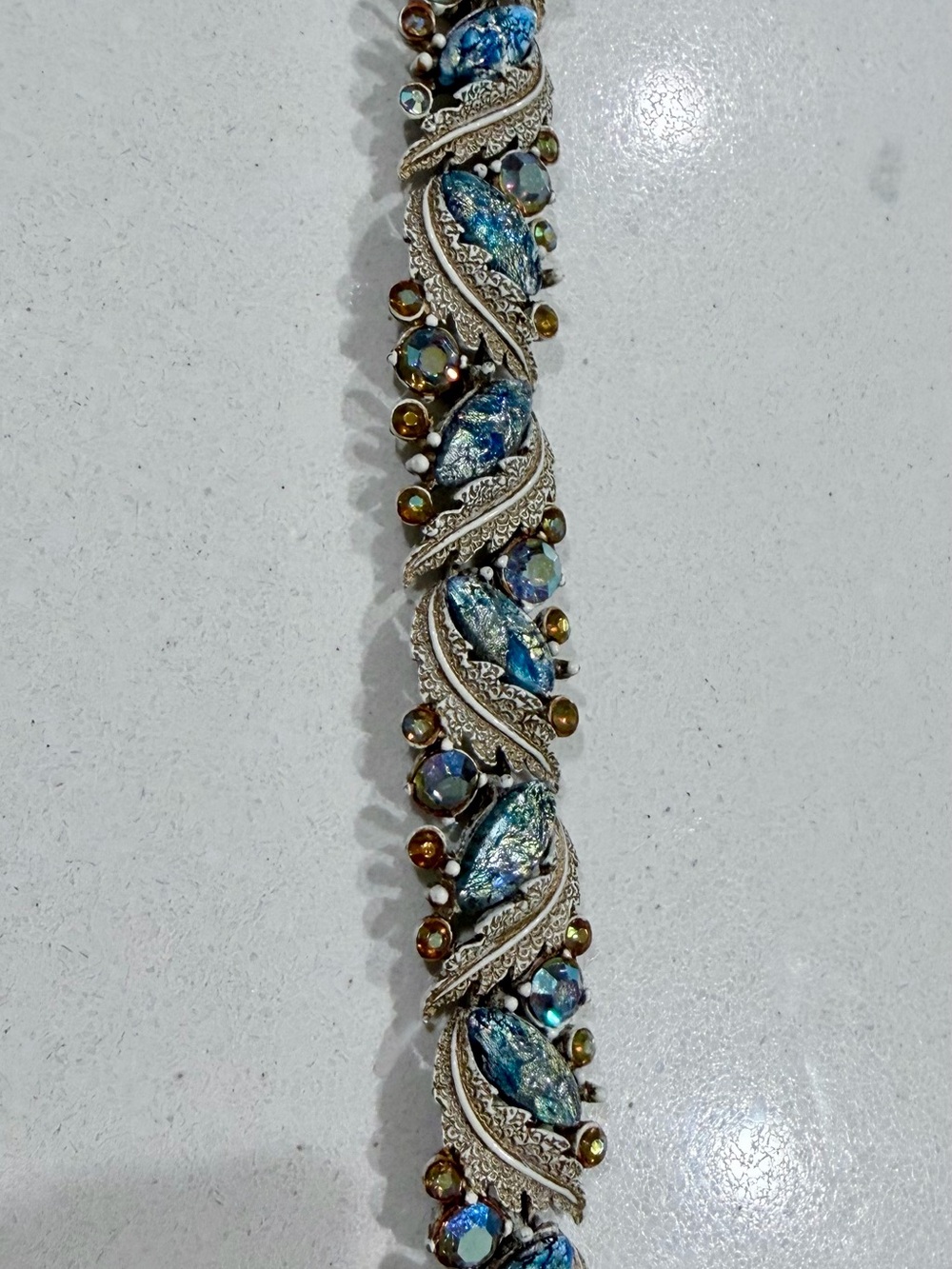 Vintage Blue Crystal Bracelet - Elegant Women's Jewelry